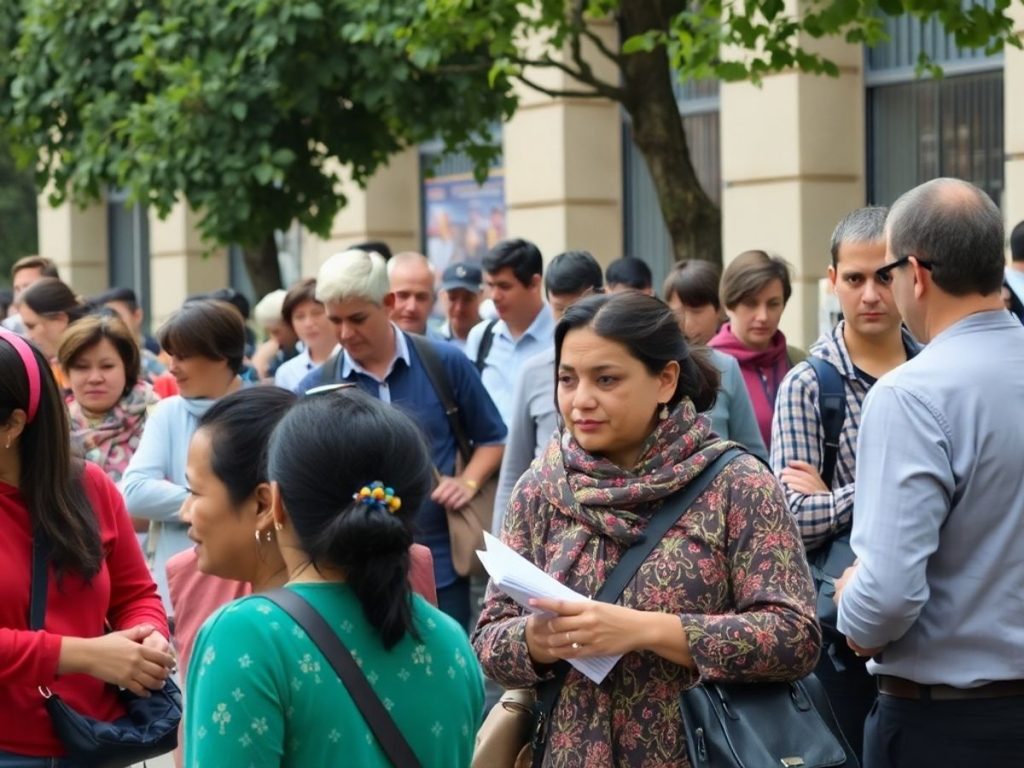 Oameni români într-o activitate zilnică.