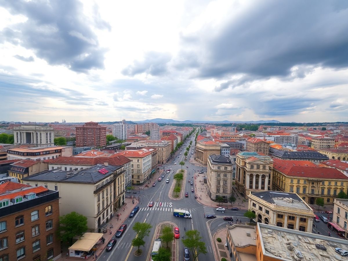 Oraș românesc vibrant, modern și istoric, în 2025.